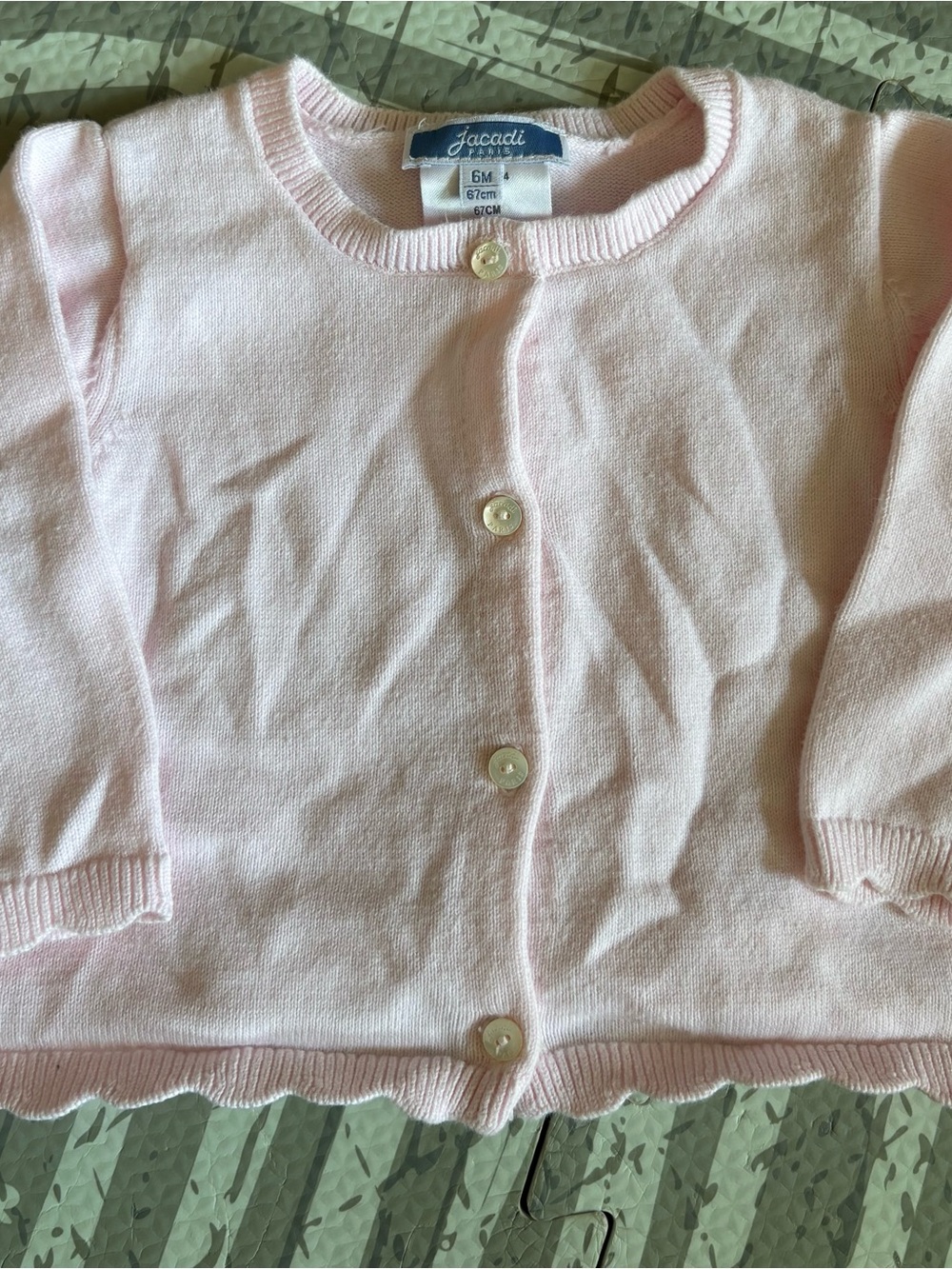 Jacadi Light Pink Baby Knit Cardigan